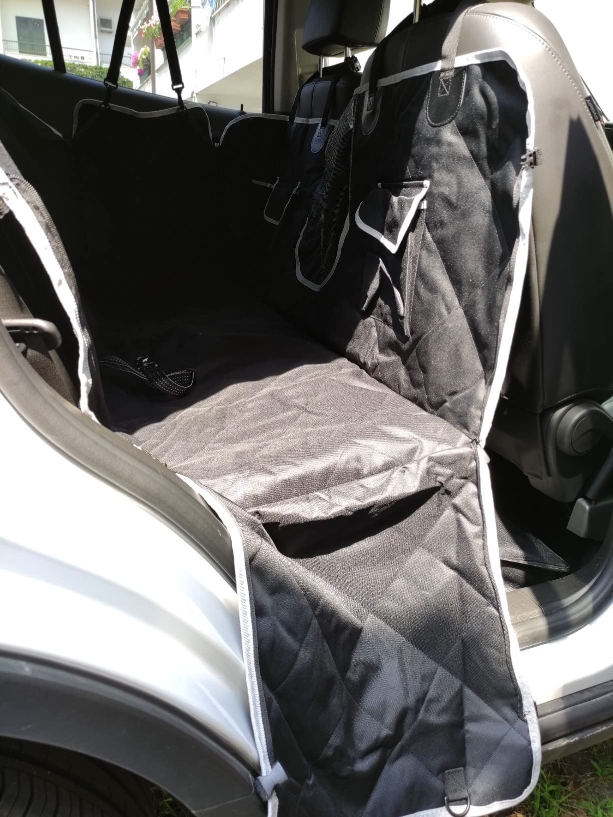 Looxmeer coprisedile auto per cani rete 147x137 cm nero