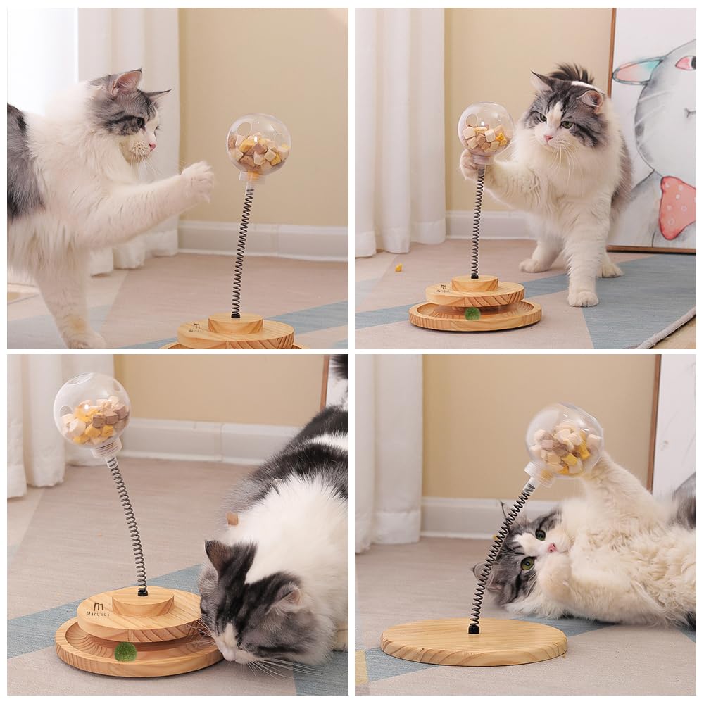 Marchul Gioco Gatto Torre Palla Legno 19x19x33 Snack