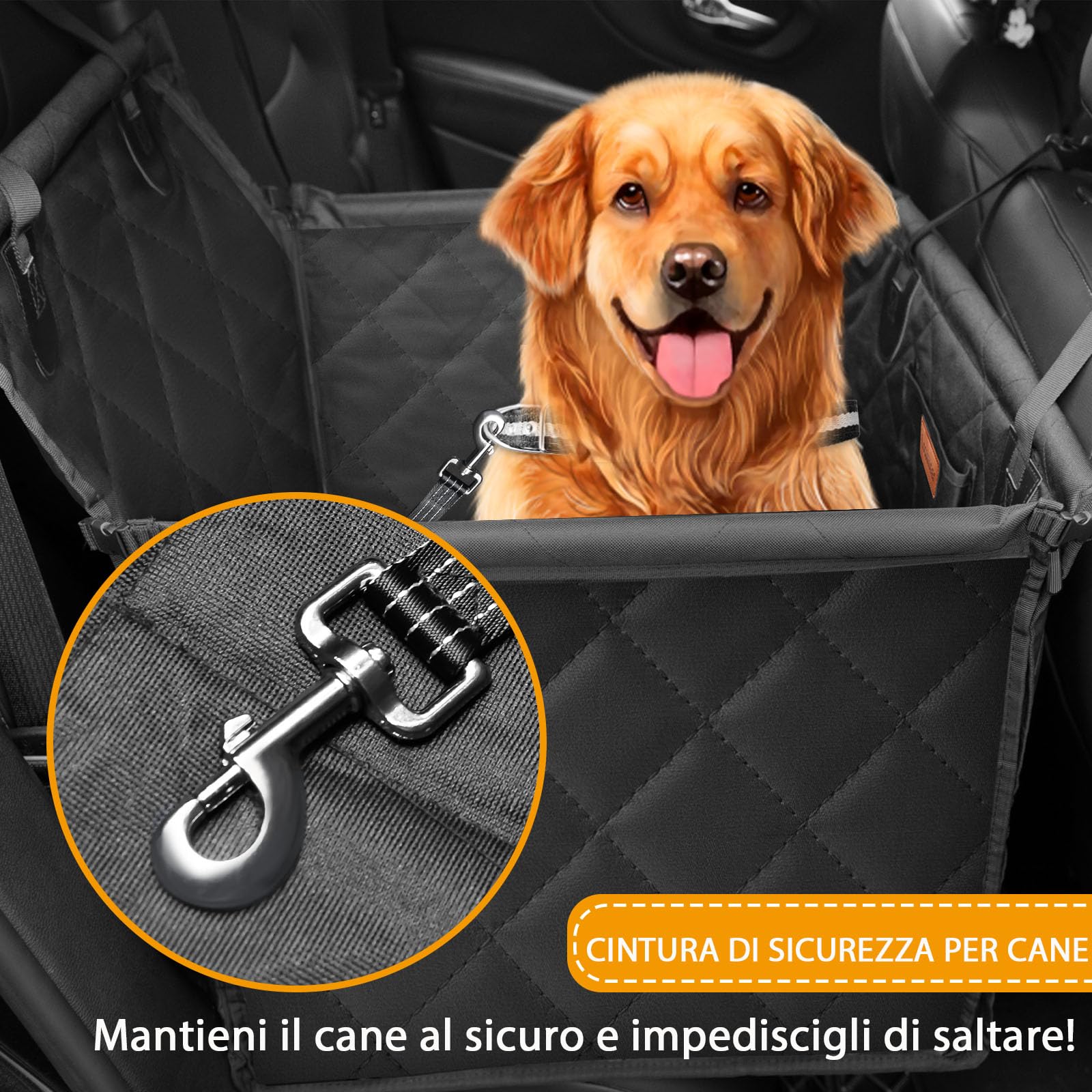 Looxmeer Seggiolino Auto per Cani Taglia Piccola Media Impermeabile