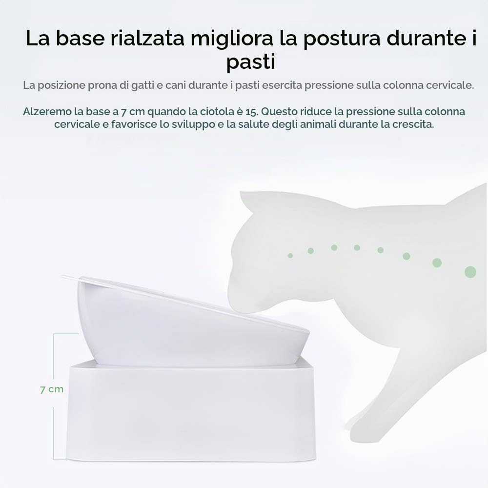 Marchul Ciotola Gatti Inclinata 15° Doppia con Acqua 500 ml Antivomito