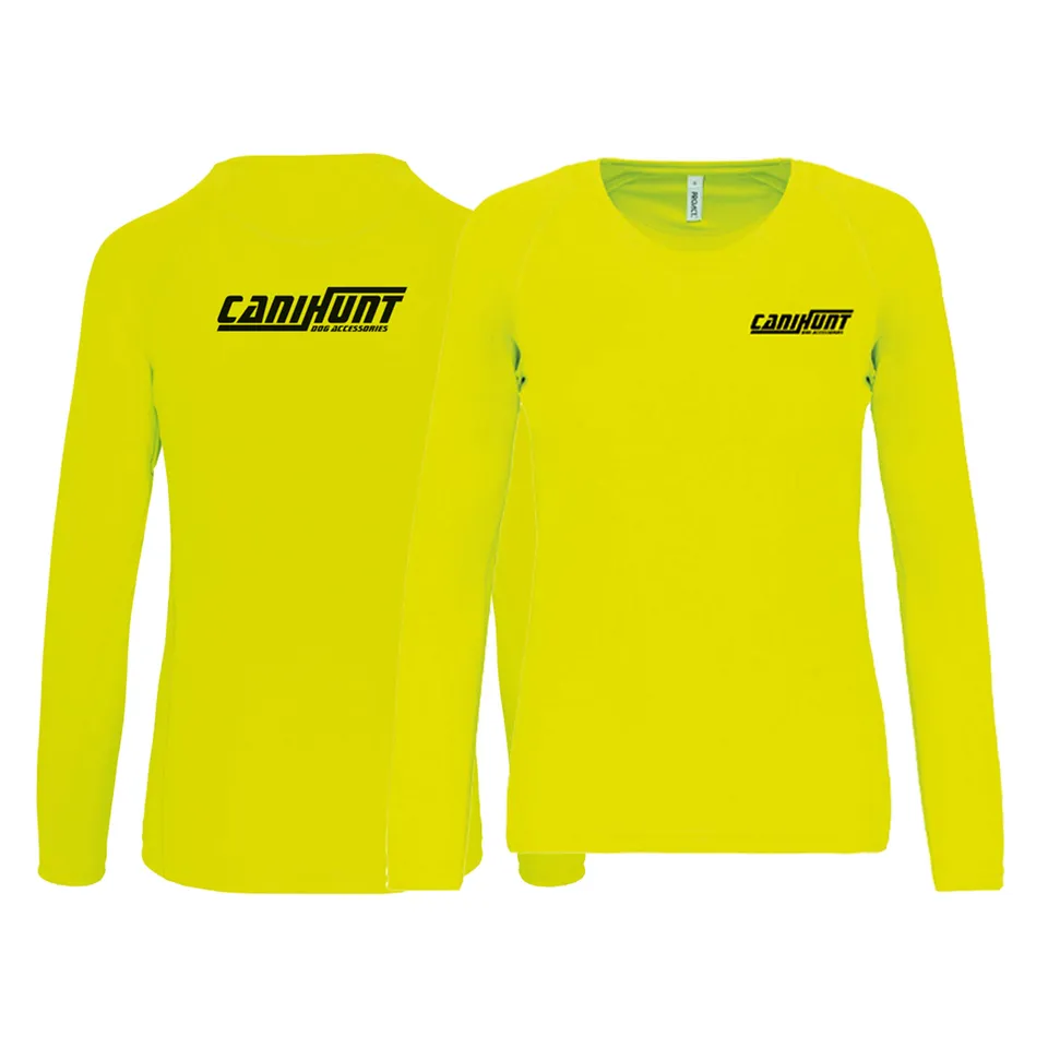 Canihunt maglia maniche lunghe donna giallo fluo poliestere