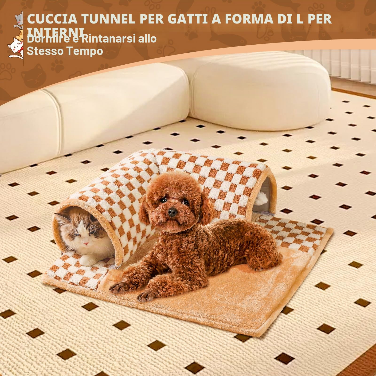 Marchul letto tunnel per gatti 62x56 cm lavabile taglia M