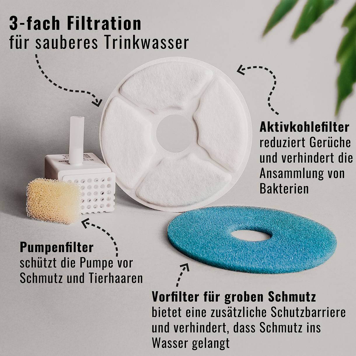 Ne&No fontana ceramica filtri ricambio set 7 pezzi carbone