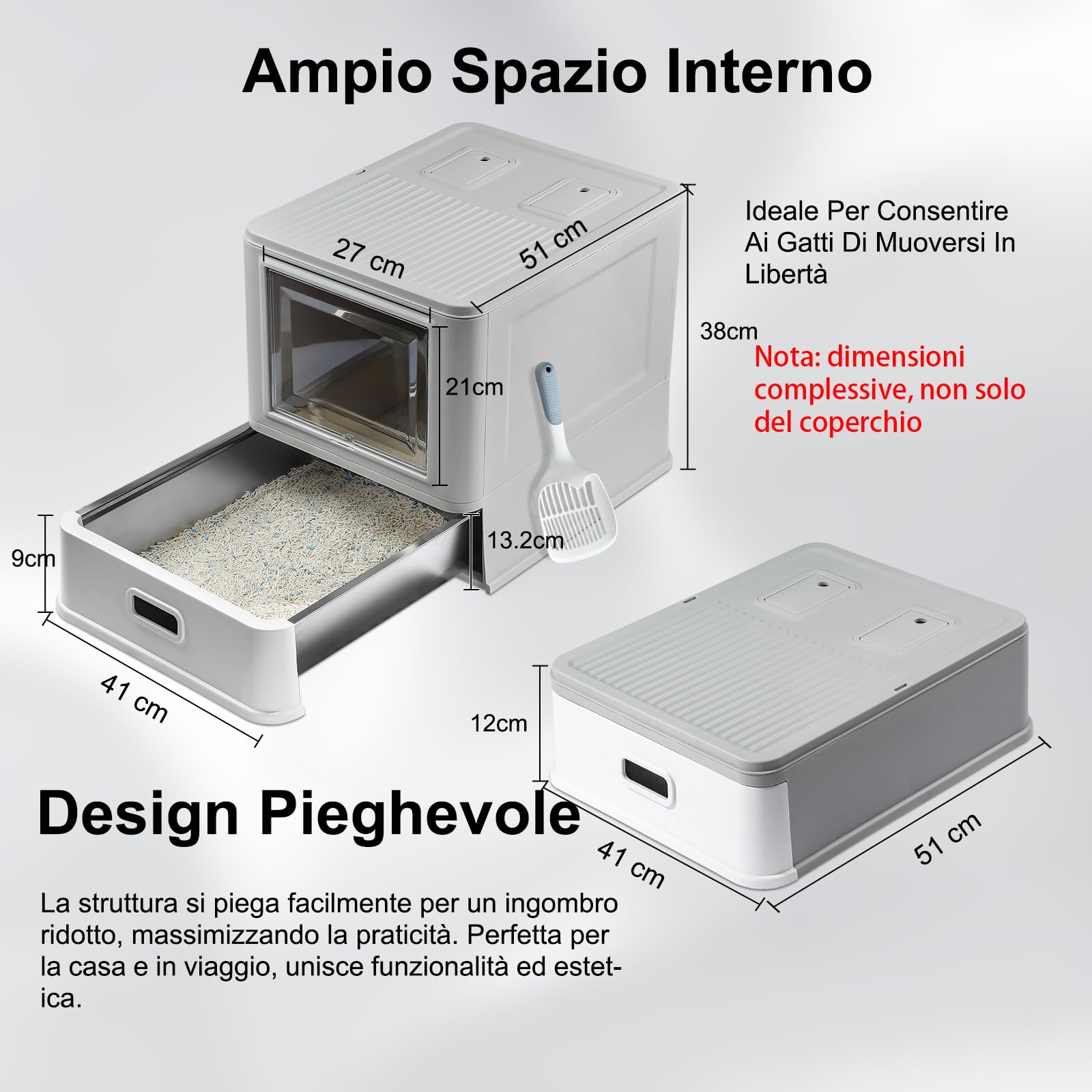 Marchul lettiera chiusa acciaio inox ingresso frontale con paletta