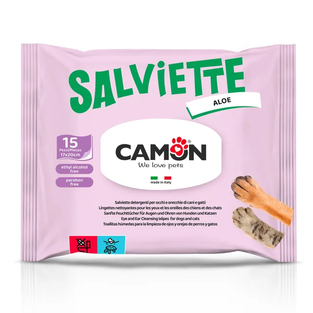 Camon Protection salviette occhi e orecchie 17x20cm 15pz senza alcol