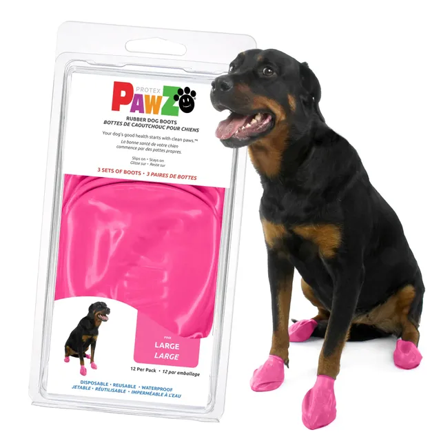 PawZ Rubber Dog Boots scarpette cane 12 pz rosa impermeabili