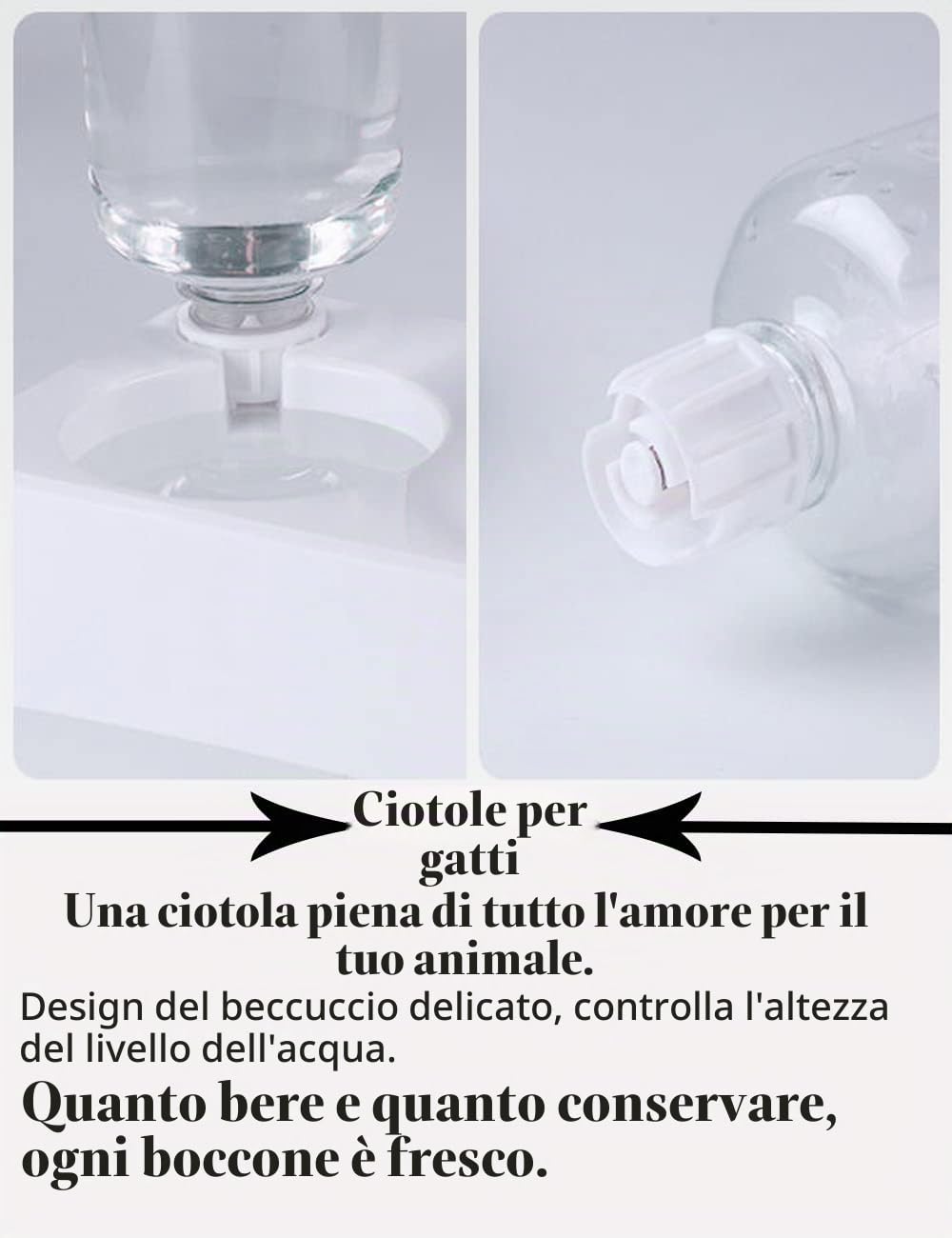 Marchul Ciotola Gatti Inclinata 15° Doppia con Acqua 500 ml Antivomito