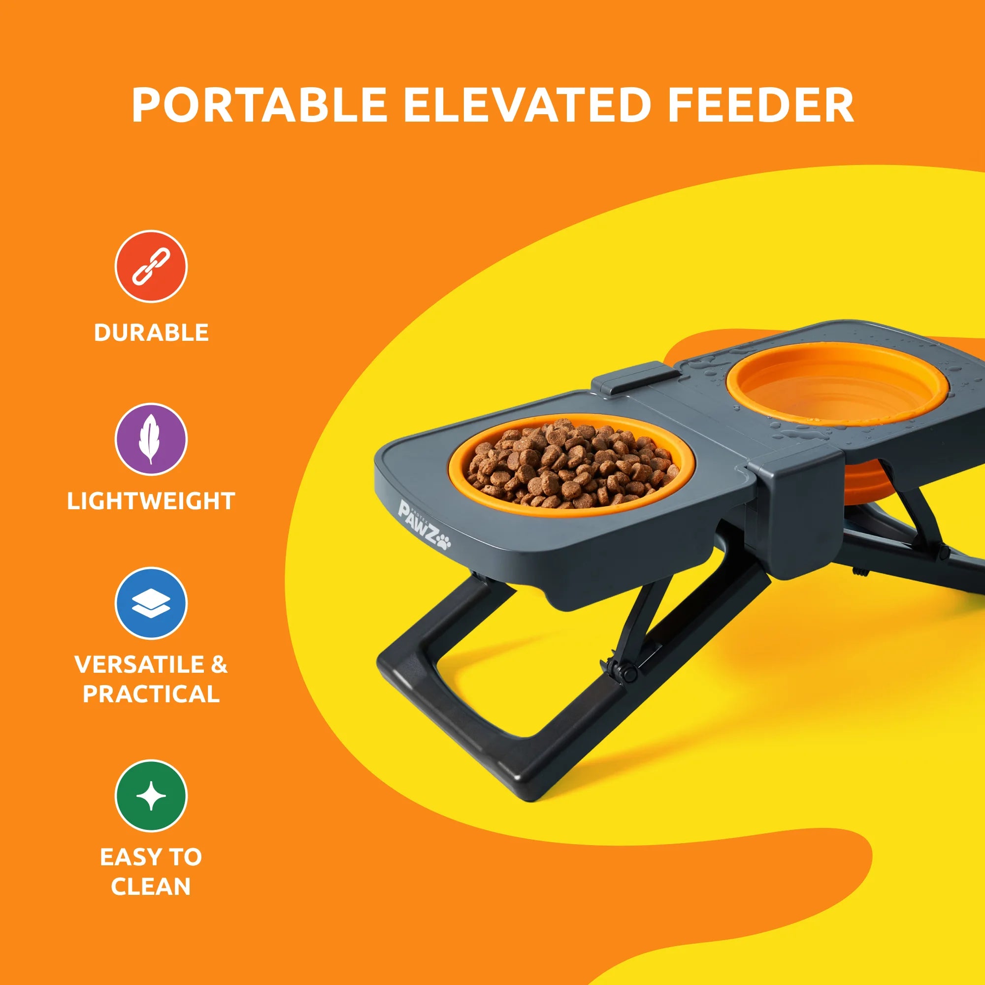 PawZ Elevated Travel Feeder ciotola viaggio rialzata 2x1200 ml