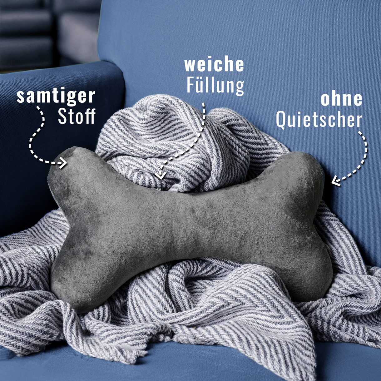 Ne&No Osso Peluche Cane da Coccole Senza Squeak