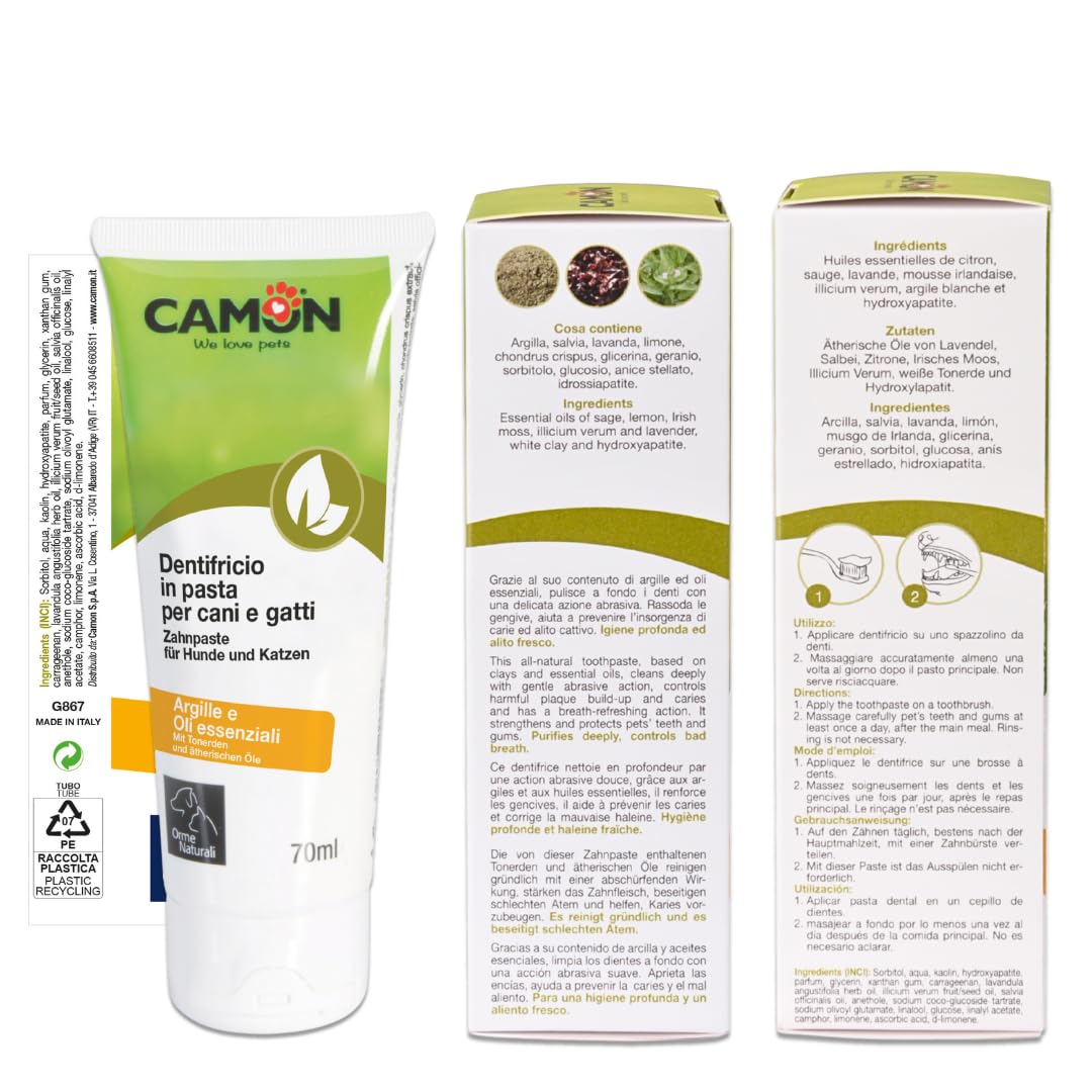 Camon dentifricio pasta cani e gatti 70 ml alito fresco