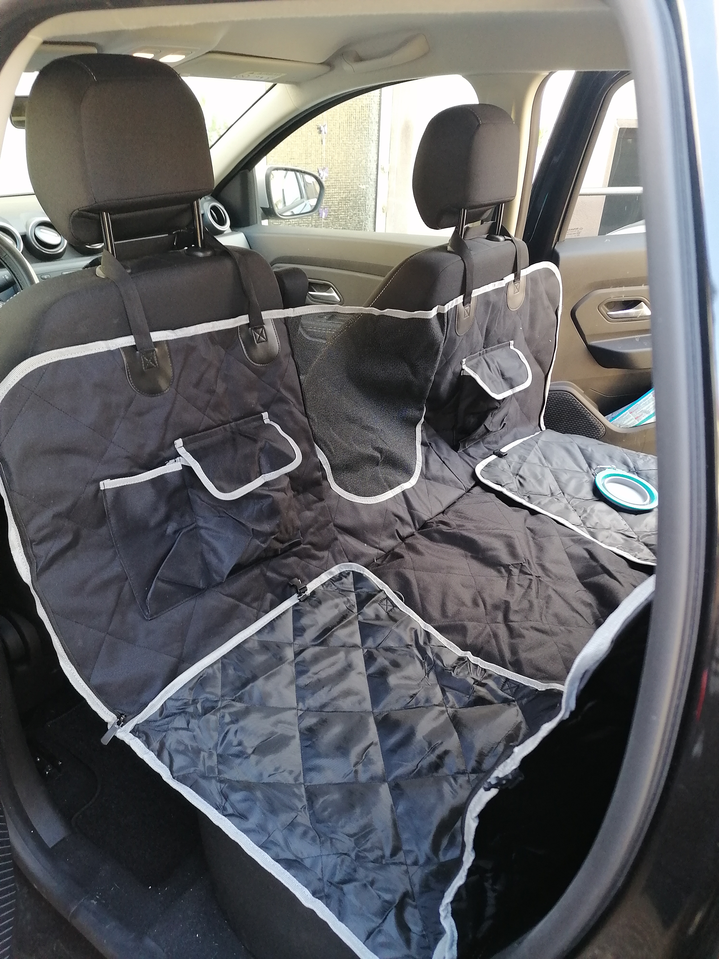 Looxmeer coprisedile auto per cani rete 147x137 cm nero