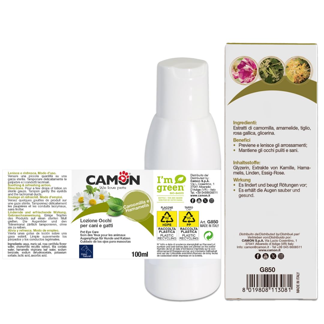 Camon Lozione Occhi Cani e Gatti 100 ml Camomilla