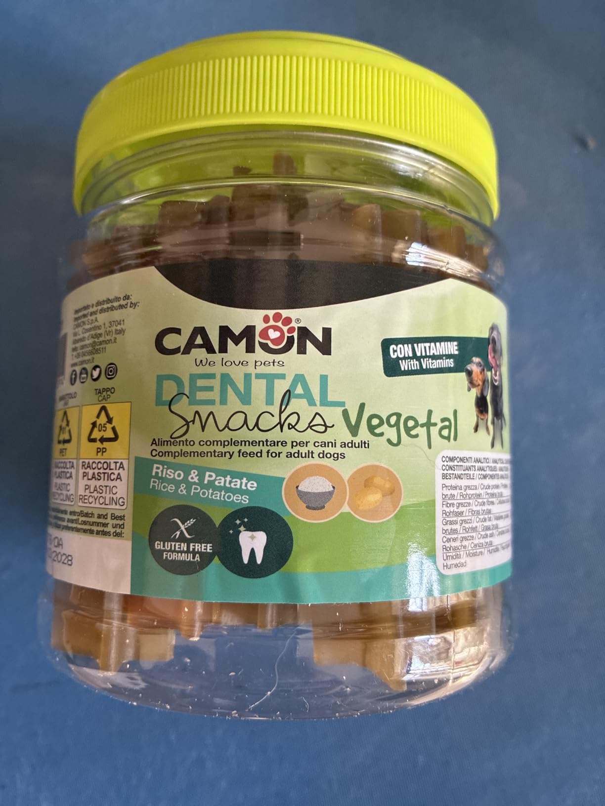 Camon Dental Snacks Vegetal Sticks Mix Snack Cani 400g Gluten Free