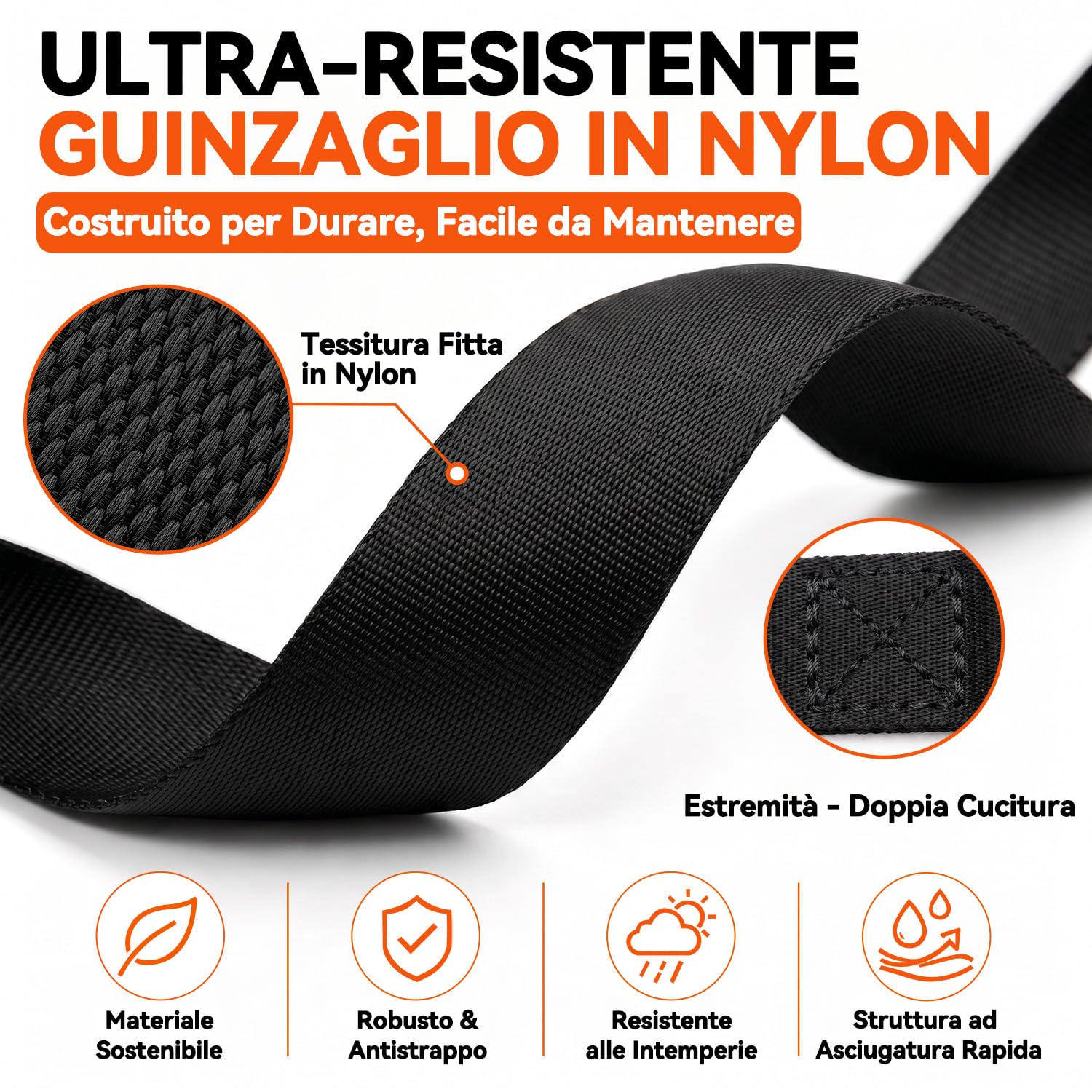 Looxmeer Guinzaglio Addestramento cane nero in nylon