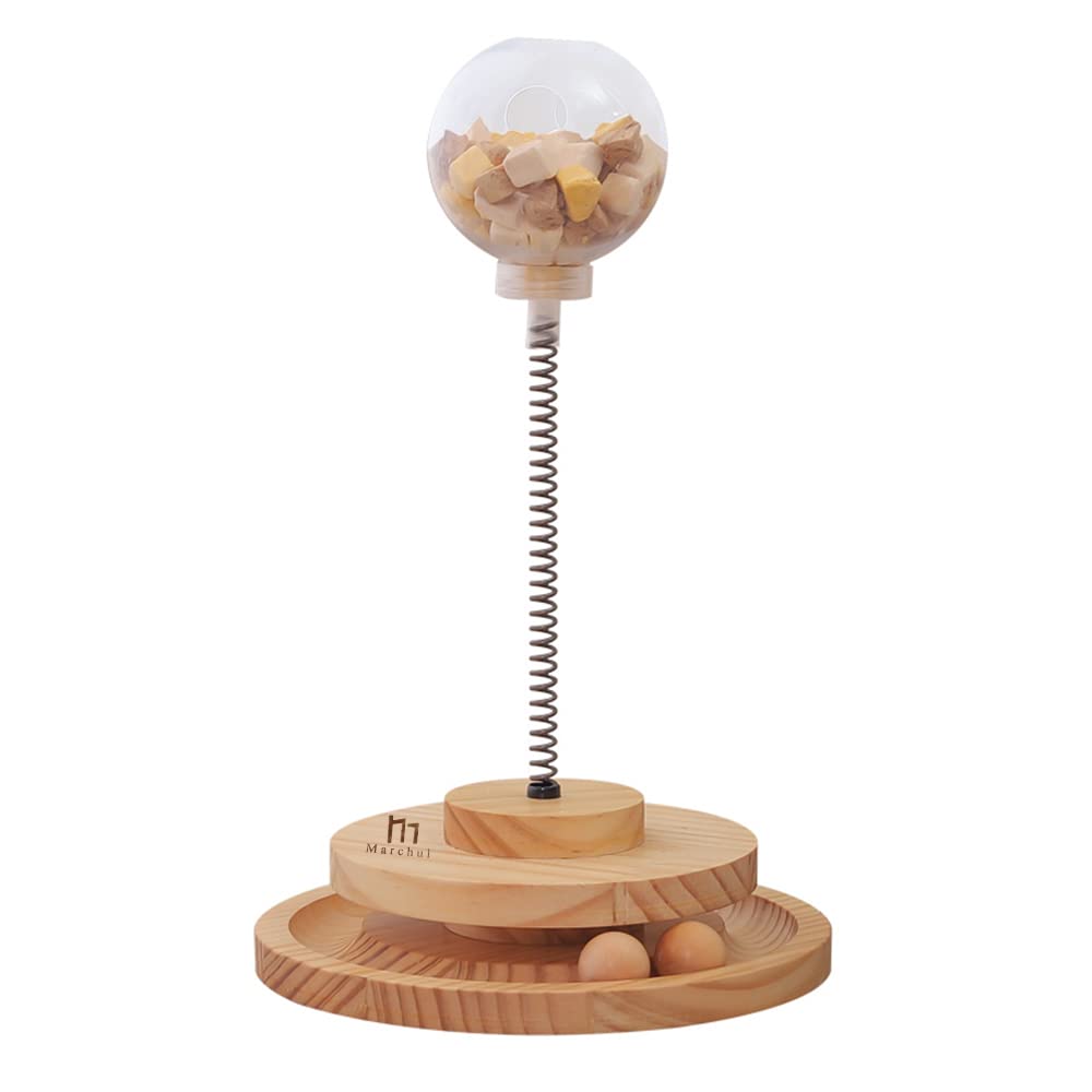 Marchul pista palla gioco interattivo gatto legno 2 livelli